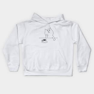 Cat and coffee Kids Hoodie